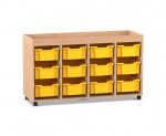 Flexeo Regal PRO, 4 Reihen, 12 Boxen Gr. M, Aufkantung  (Zoom)