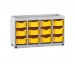 Flexeo Regal PRO, 4 Reihen, 12 Boxen Gr. M, Aufkantung  (Zoom)