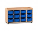 Flexeo Regal PRO, 4 Reihen, 12 Boxen Gr. M, Aufkantung  (Zoom)