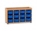 Flexeo Regal PRO, 4 Reihen, 12 Boxen Gr. M, Aufkantung  (Zoom)