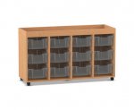 Flexeo Regal PRO, 4 Reihen, 12 Boxen Gr. M, Aufkantung  (Zoom)