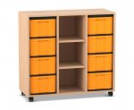 Flexeo Regal, 3 Reihen, 8 große Boxen, 3 Fächer mittig  (Zoom)