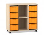 Flexeo Regal, 3 Reihen, 8 große Boxen, 2 Fächer mittig  (Zoom)