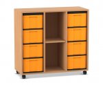 Flexeo Regal, 3 Reihen, 8 große Boxen, 2 Fächer mittig  (Zoom)