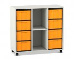 Flexeo Regal, 3 Reihen, 8 große Boxen, 2 Fächer mittig  (Zoom)