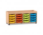 Flexeo Regal PRO, 4 Reihen, 16 Boxen Gr. S, Aufkantung  (Zoom)