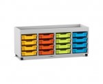 Flexeo Regal PRO, 4 Reihen, 16 Boxen Gr. S, Aufkantung  (Zoom)