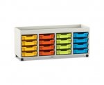 Flexeo Regal PRO, 4 Reihen, 16 Boxen Gr. S, Aufkantung  (Zoom)