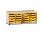 Flexeo Regal PRO, 4 Reihen, 16 Boxen Gr. S, Aufkantung  (Zoom)