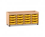 Flexeo Regal PRO, 4 Reihen, 16 Boxen Gr. S, Aufkantung  (Zoom)