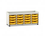 Flexeo Regal PRO, 4 Reihen, 16 Boxen Gr. S, Aufkantung  (Zoom)