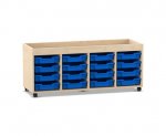 Flexeo Regal PRO, 4 Reihen, 16 Boxen Gr. S, Aufkantung  (Zoom)