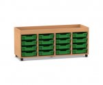 Flexeo Regal PRO, 4 Reihen, 16 Boxen Gr. S, Aufkantung  (Zoom)