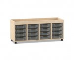 Flexeo Regal PRO, 4 Reihen, 16 Boxen Gr. S, Aufkantung  (Zoom)