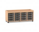 Flexeo Regal PRO, 4 Reihen, 16 Boxen Gr. S, Aufkantung  (Zoom)