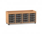 Flexeo Regal PRO, 4 Reihen, 16 Boxen Gr. S, Aufkantung  (Zoom)