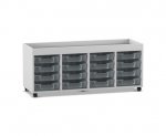 Flexeo Regal PRO, 4 Reihen, 16 Boxen Gr. S, Aufkantung  (Zoom)