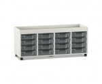 Flexeo Regal PRO, 4 Reihen, 16 Boxen Gr. S, Aufkantung  (Zoom)