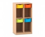 Flexeo Schulranzenregal PRO, 2 Reihen, 4 Boxen Gr. M, für 4 Schulranzen  (Zoom)