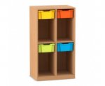 Flexeo Schulranzenregal PRO, 2 Reihen, 4 Boxen Gr. M, für 4 Schulranzen  (Zoom)