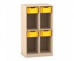Flexeo Schulranzenregal PRO, 2 Reihen, 4 Boxen Gr. M, für 4 Schulranzen  (Zoom)