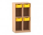 Flexeo Schulranzenregal PRO, 2 Reihen, 4 Boxen Gr. M, für 4 Schulranzen  (Zoom)