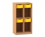 Flexeo Schulranzenregal PRO, 2 Reihen, 4 Boxen Gr. M, für 4 Schulranzen  (Zoom)