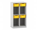 Flexeo Schulranzenregal PRO, 2 Reihen, 4 Boxen Gr. M, für 4 Schulranzen  (Zoom)