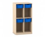 Flexeo Schulranzenregal PRO, 2 Reihen, 4 Boxen Gr. M, für 4 Schulranzen  (Zoom)