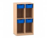 Flexeo Schulranzenregal PRO, 2 Reihen, 4 Boxen Gr. M, für 4 Schulranzen  (Zoom)
