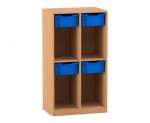 Flexeo Schulranzenregal PRO, 2 Reihen, 4 Boxen Gr. M, für 4 Schulranzen  (Zoom)