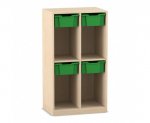 Flexeo Schulranzenregal PRO, 2 Reihen, 4 Boxen Gr. M, für 4 Schulranzen  (Zoom)