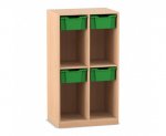 Flexeo Schulranzenregal PRO, 2 Reihen, 4 Boxen Gr. M, für 4 Schulranzen  (Zoom)