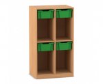 Flexeo Schulranzenregal PRO, 2 Reihen, 4 Boxen Gr. M, für 4 Schulranzen  (Zoom)
