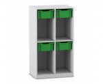 Flexeo Schulranzenregal PRO, 2 Reihen, 4 Boxen Gr. M, für 4 Schulranzen  (Zoom)