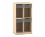 Flexeo Schulranzenregal PRO, 2 Reihen, 4 Boxen Gr. M, für 4 Schulranzen  (Zoom)