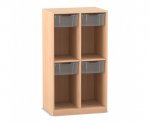 Flexeo Schulranzenregal PRO, 2 Reihen, 4 Boxen Gr. M, für 4 Schulranzen  (Zoom)