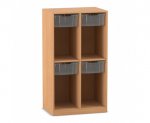 Flexeo Schulranzenregal PRO, 2 Reihen, 4 Boxen Gr. M, für 4 Schulranzen  (Zoom)