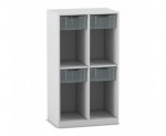 Flexeo Schulranzenregal PRO, 2 Reihen, 4 Boxen Gr. M, für 4 Schulranzen  (Zoom)
