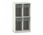 Flexeo Schulranzenregal PRO, 2 Reihen, 4 Boxen Gr. M, für 4 Schulranzen  (Zoom)