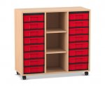 Flexeo Regal, 3 Reihen, 16 kleine Boxen, 3 Fächer mittig  (Zoom)