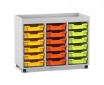 Flexeo Regal PRO, 3 Reihen, 18 Boxen Gr. S, Aufkantung 3242 (Zoom)