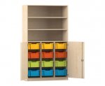 Flexeo Halbtürenschrank PRO, 3 Reihen, 12 Boxen Gr. M, 3 Fächer, 2 Halbtüren  (Zoom)