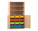 Flexeo Halbtürenschrank PRO, 3 Reihen, 12 Boxen Gr. M, 3 Fächer, 2 Halbtüren  (Zoom)