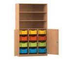 Flexeo Halbtürenschrank PRO, 3 Reihen, 12 Boxen Gr. M, 3 Fächer, 2 Halbtüren  (Zoom)