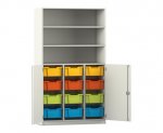 Flexeo Halbtürenschrank PRO, 3 Reihen, 12 Boxen Gr. M, 3 Fächer, 2 Halbtüren  (Zoom)