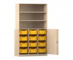 Flexeo Halbtürenschrank PRO, 3 Reihen, 12 Boxen Gr. M, 3 Fächer, 2 Halbtüren  (Zoom)