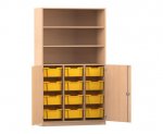 Flexeo Halbtürenschrank PRO, 3 Reihen, 12 Boxen Gr. M, 3 Fächer, 2 Halbtüren  (Zoom)
