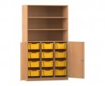 Flexeo Halbtürenschrank PRO, 3 Reihen, 12 Boxen Gr. M, 3 Fächer, 2 Halbtüren  (Zoom)