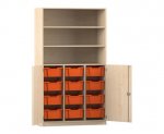 Flexeo Halbtürenschrank PRO, 3 Reihen, 12 Boxen Gr. M, 3 Fächer, 2 Halbtüren  (Zoom)
